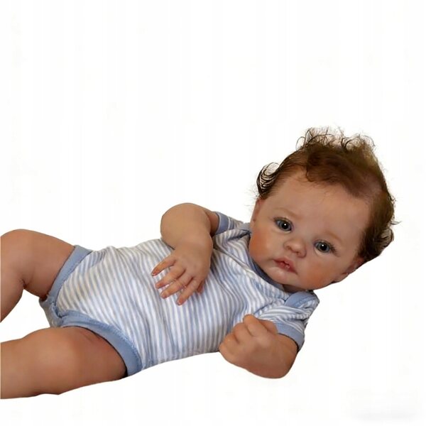 Bambola Reborn Bambino 49 cm Realistica con Capelli e Pelle 3D, ideale regalo