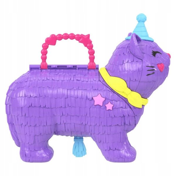 Polly Pocket Piniata Gatto Set Giochi con 23 Accessori e 2 Minidoll per Bambini 4+