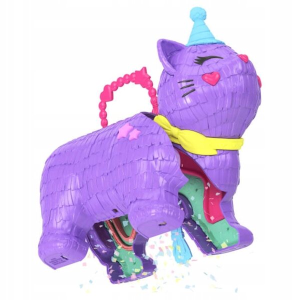 Polly Pocket Piniata Gatto Set Giochi con 23 Accessori e 2 Minidoll per Bambini 4+