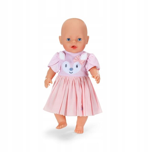 Baby Born Kleid mit Hirschmuster für 43 cm Puppen – Faltenkleid