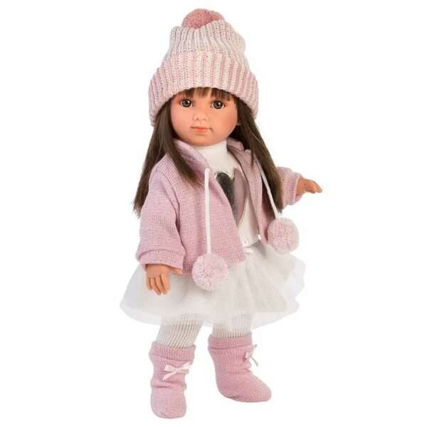 Llorens Sara 35 cm realistische Spaanse pop met lang haar en groene ogen