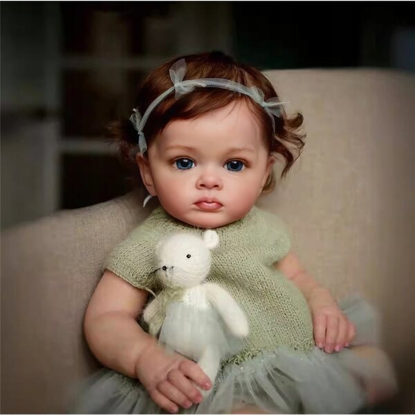 Bambola Reborn 55 cm come una vera bambina con pelle realistica