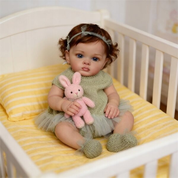 Bambola Reborn 55 cm come una vera bambina con pelle realistica