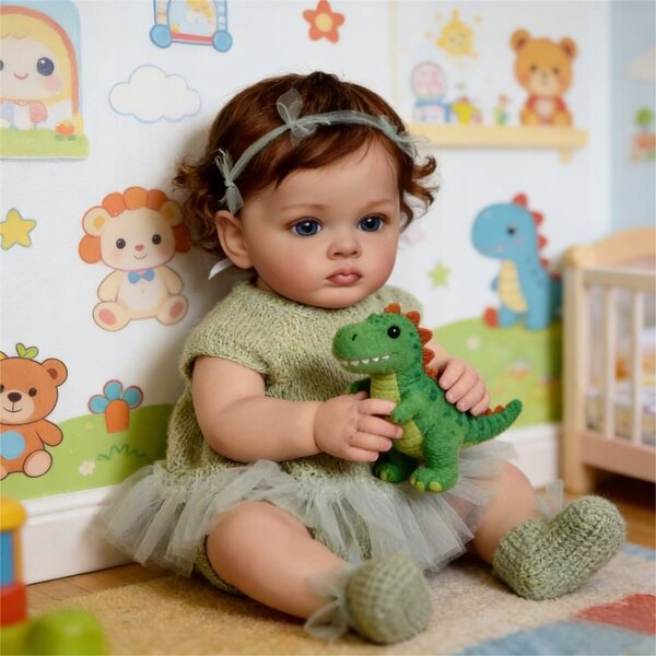 Bambola Reborn 55 cm come una vera bambina con pelle realistica