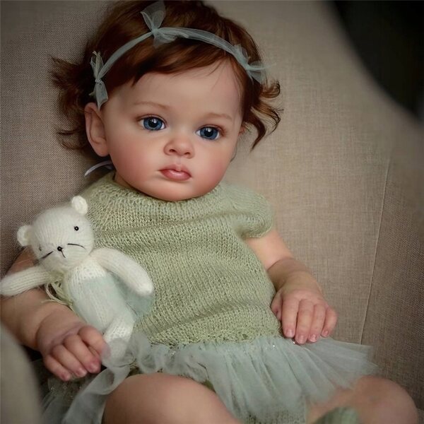 Bambola Reborn 55 cm come una vera bambina con pelle realistica