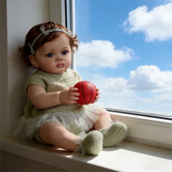 Bambola Reborn 55 cm come una vera bambina con pelle realistica
