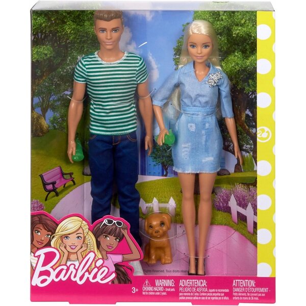 Barbie und Ken Set mit Hund und Zubehör, 29 cm – Spiel für Kinder ab 3 Jahren