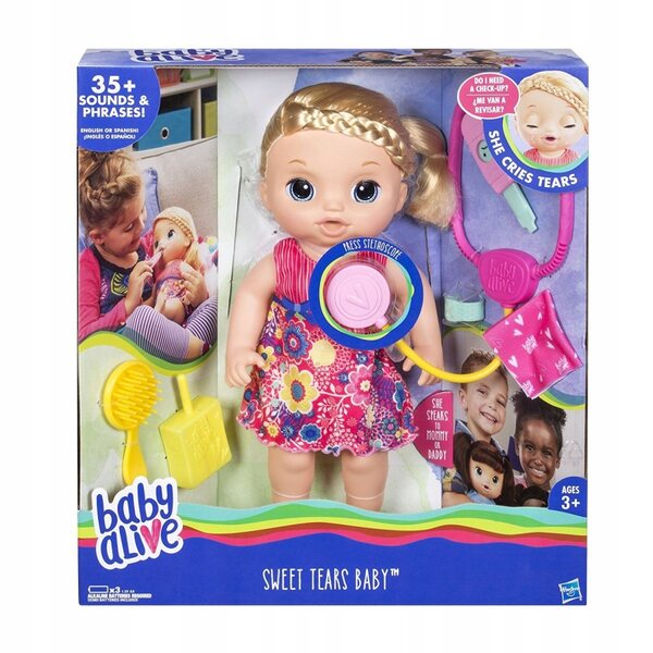 Bambola Baby Alive Sweet Tears con Suoni e Accessori Interattivi per Bambini 3+