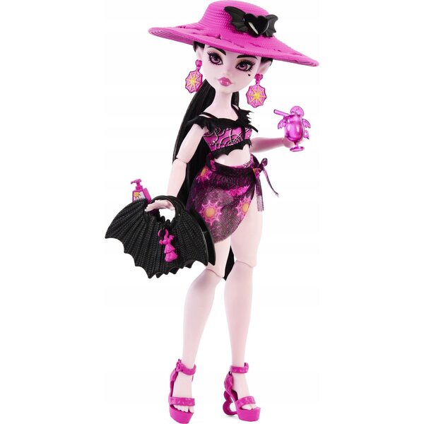 Monster High Draculaura 29 cm - Bambola Moda Wyspa Straszy-Raj con Accessori