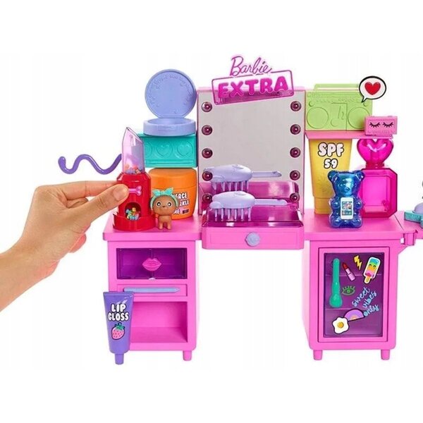Barbie Extra con toeletta luminosa, cane e 45 accessori per bambini oltre 3 anni
