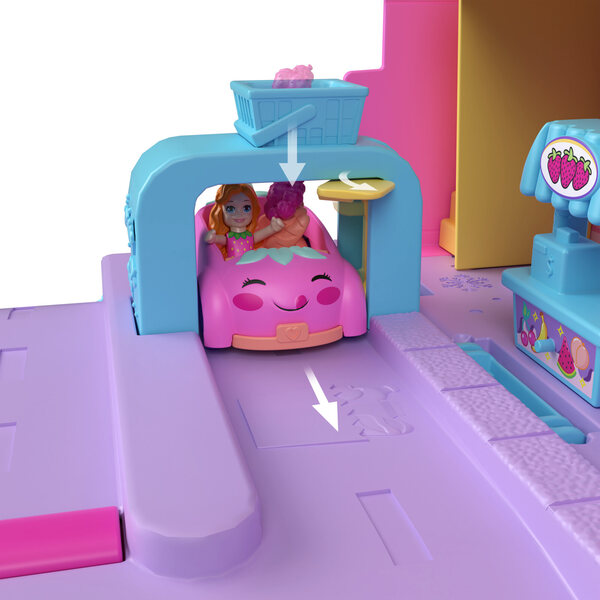 Polly Pocket Pollyville Supermarché portable avec mini poupées et accessoires