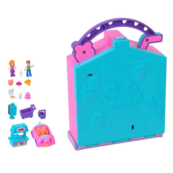 Polly Pocket Pollyville Supermarché portable avec mini poupées et accessoires