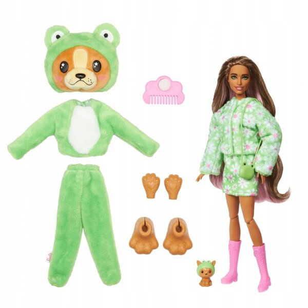 Barbie Cutie Reveal Dog Frog mit 10 Überraschungen und verwandelbarem Kostüm