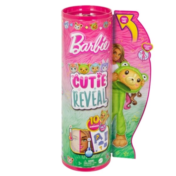 Barbie Cutie Reveal Dog Frog mit 10 Überraschungen und verwandelbarem Kostüm