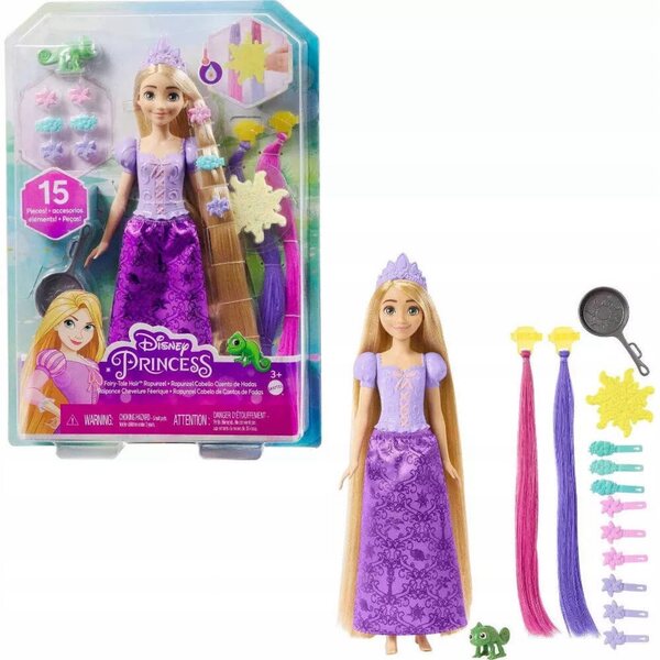 Bambola Disney Principessa Rapunzel con capelli magici e accessori 29 cm