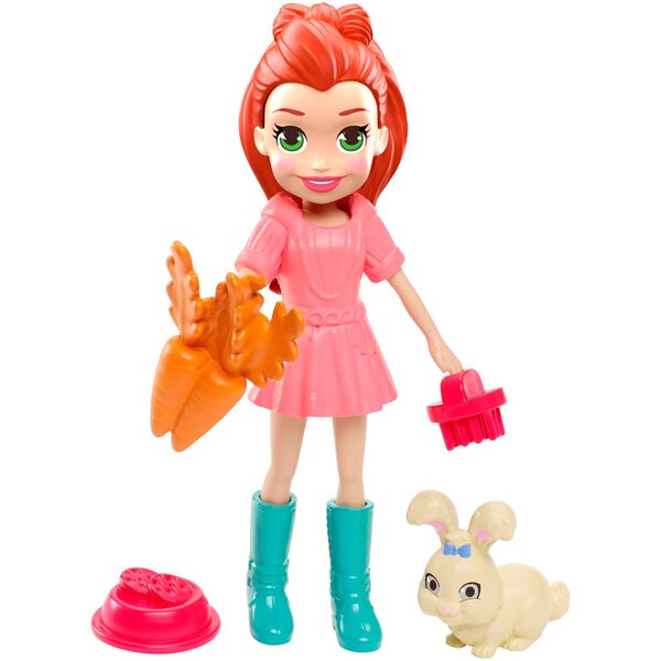 Polly Pocket Lila avec lapin Bonita et accessoires pour enfants 4+