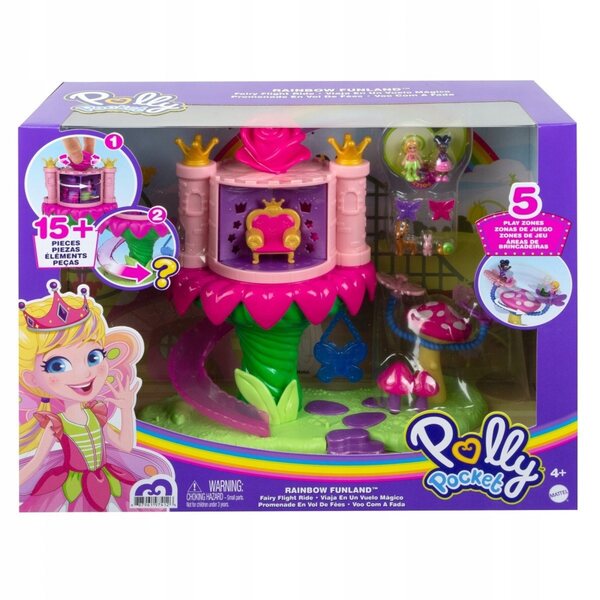 Mattel Polly Pocket Unicorn Rides set gioco con 15 sorprese per bambini 4+