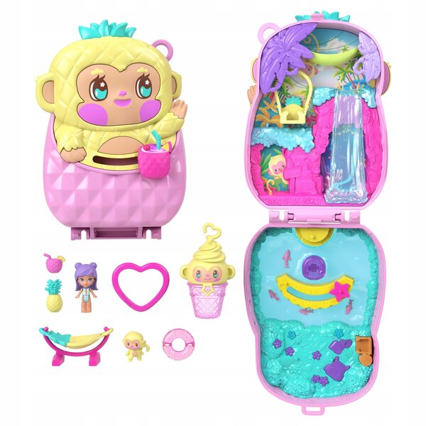 Polly Pocket Monkey Pineapple - Компактен комплект играчки за деца 4+