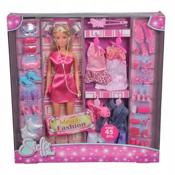 Steffi Love Mega Fashion Doll с 45 дрехи и аксесоари за деца 3+