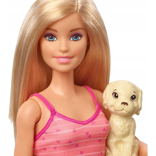 Barbie-Set mit Puppe und Welpen zum Baden, Lernspiele ab 3 Jahren