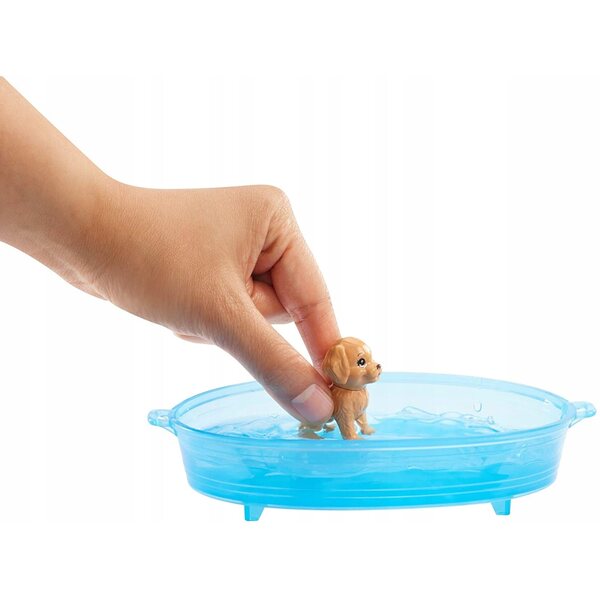 Barbie-Set mit Puppe und Welpen zum Baden, Lernspiele ab 3 Jahren