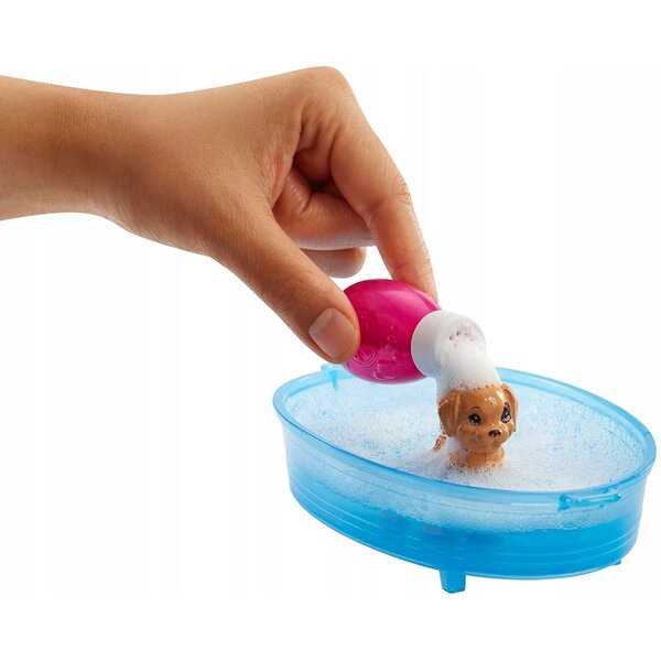 Barbie-Set mit Puppe und Welpen zum Baden, Lernspiele ab 3 Jahren