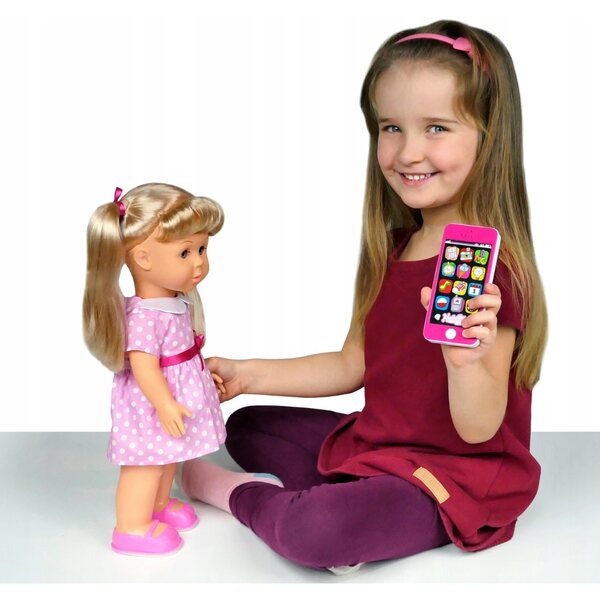 Bambola interattiva Natalia da 41 cm che parla polacco e inglese con uno smartphone