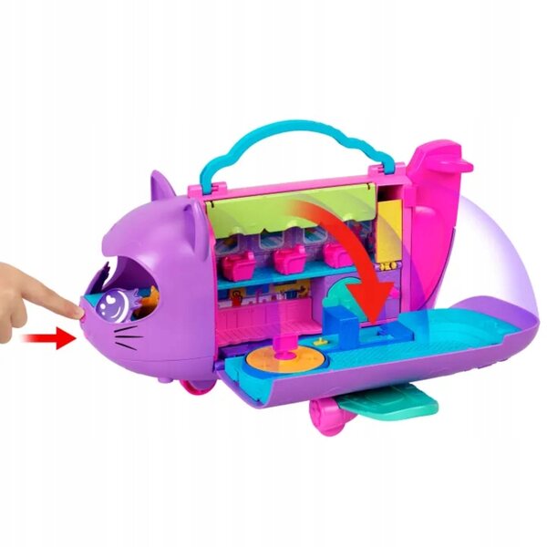 Set aereo per gatti Polly Pocket con 2 bambole e 19 accessori Gabi e Lakotek