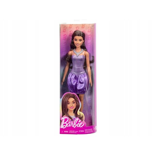 Barbie Fashionistas Puppe mit lila Abendkleid mit Pailletten