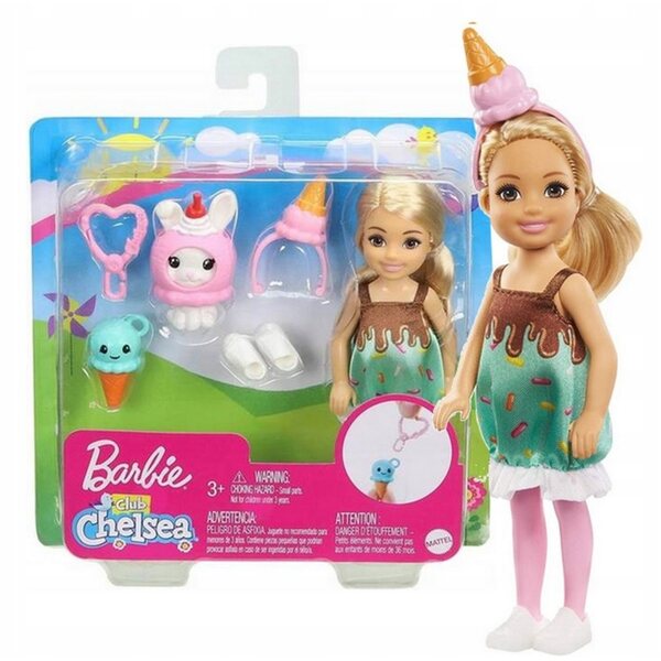 Barbie Chelsea mit Eiskostüm und Zubehör, Puppe für Kinder ab 3 Jahren