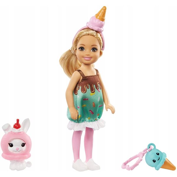 Barbie Chelsea con costume ghiaccio e accessori, bambola per bambini 3+ anni