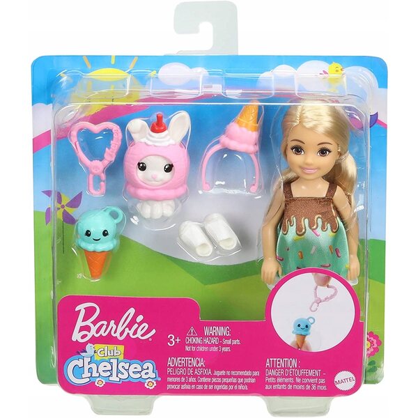 Barbie Chelsea con costume ghiaccio e accessori, bambola per bambini 3+ anni