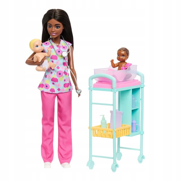 Barbie-Kinderärztin mit 2 Babys und Zubehör für Kinder ab 3 Jahren