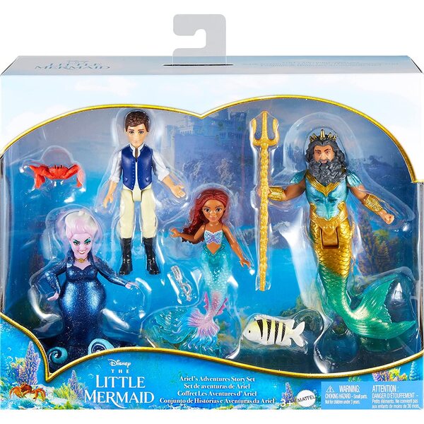 Комплект от 4 кукли Disney The Little Mermaid Ariel с аксесоари - Mattel 3+ години