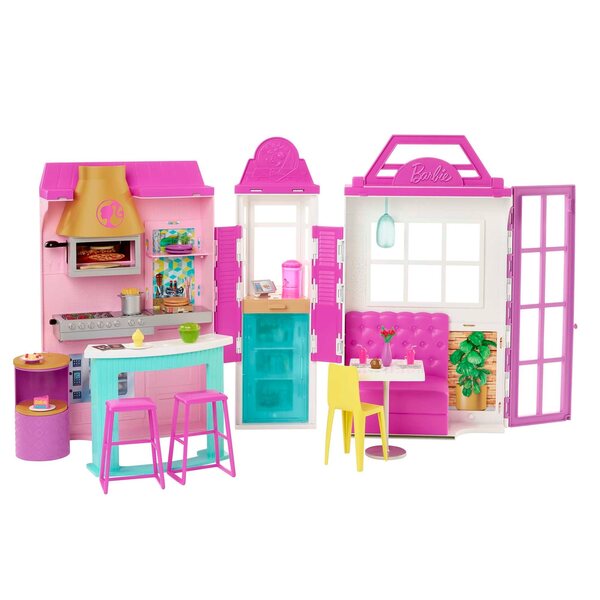 Mattel Barbie Restaurantset met ruim 30 accessoires voor kinderen vanaf 3 jaar