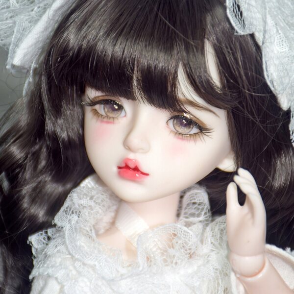 1/6 BJD Puppe 33 cm mit schwarzer Perücke und abnehmbarer Kleidung für Mädchen ab 3 Jahren