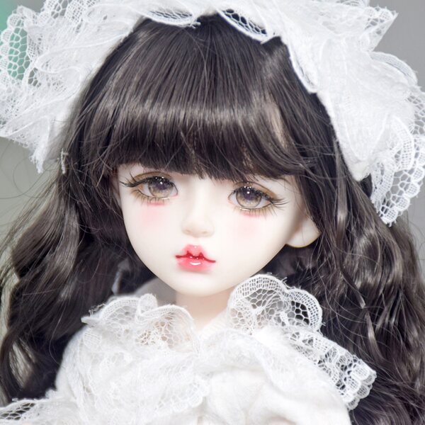 1/6 BJD Puppe 33 cm mit schwarzer Perücke und abnehmbarer Kleidung für Mädchen ab 3 Jahren