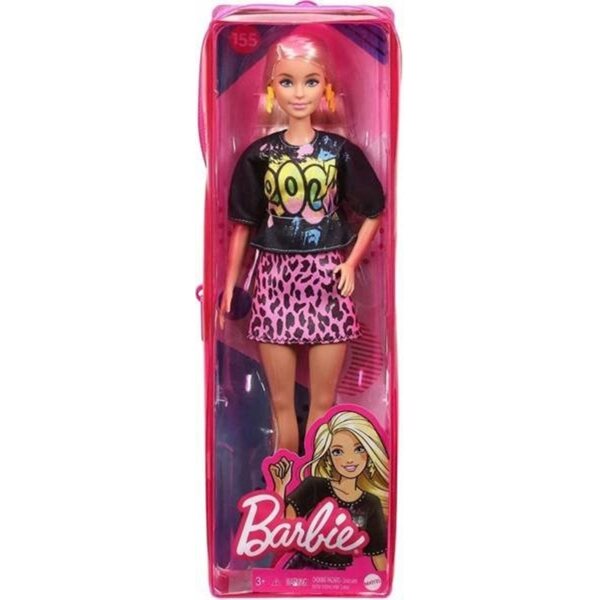 Barbie Fashionistas Rock-Style mit Animal-Print-Rock und gelben Accessoires