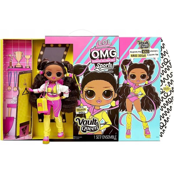 LOL Surprise OMG Vault Queen bambola ginnasta con 20 sorprese e accessori
