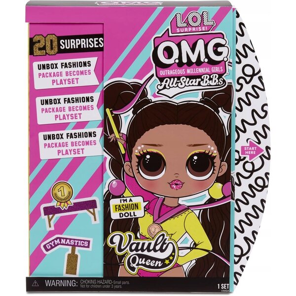 LOL Surprise OMG Vault Queen bambola ginnasta con 20 sorprese e accessori