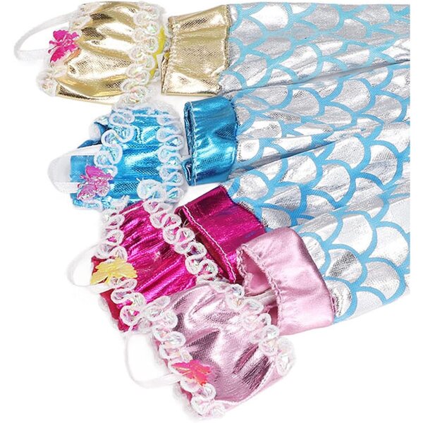 Set abiti scintillanti da sirena per bambole 1:12, vestiti eleganti per gioco e collezione