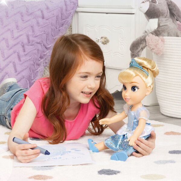 Bambola Principessa Cenerentola Disney 35 cm con Abito Blu e Accessori Reali