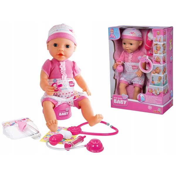 Nouveau-né bébé Simba avec accessoires médicaux et fonctions sonores poupée 38 cm