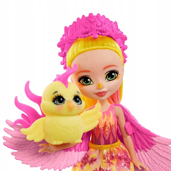 Enchantimals Falon Phoenix Sunrise – Puppe mit Tier 15 cm und Zubehör
