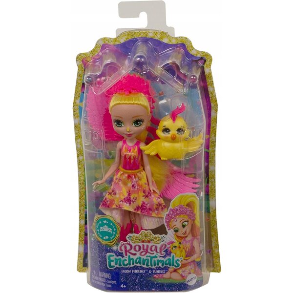Enchantimals Falon Phoenix Sunrise – Puppe mit Tier 15 cm und Zubehör
