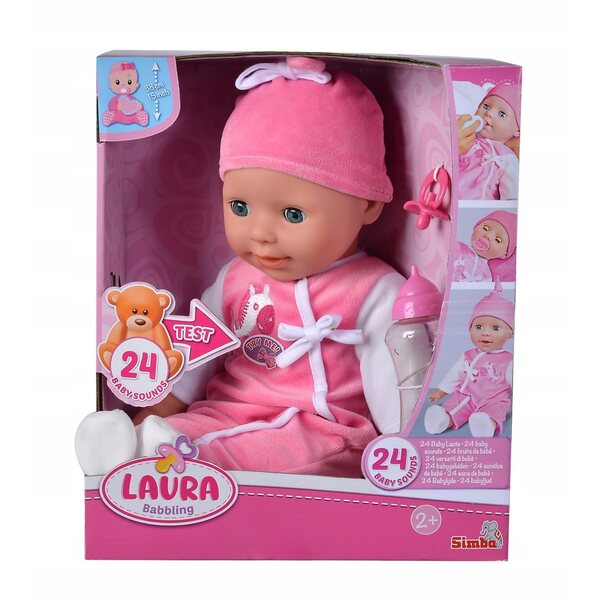 Laura kabbelende pop 38 cm Simba Toys met geluiden voor kinderen vanaf 3 jaar