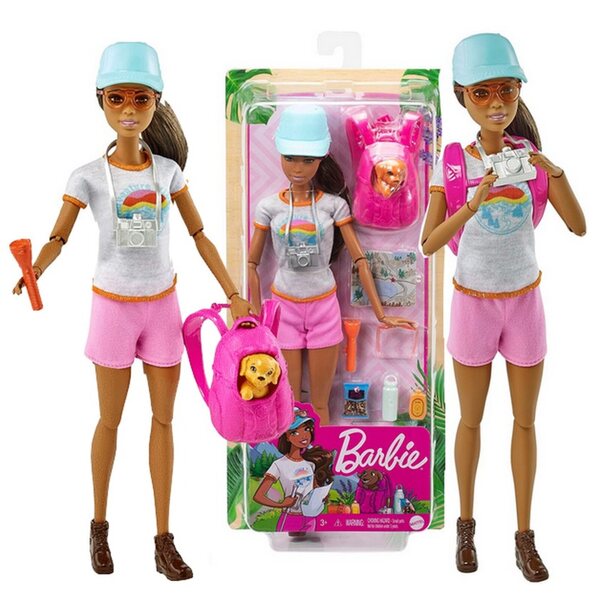 Barbie Tourist mit Hund und Reisezubehör – Mattel GRN66