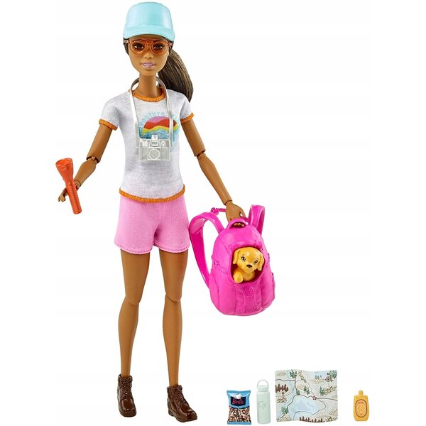 Barbie Tourist mit Hund und Reisezubehör – Mattel GRN66