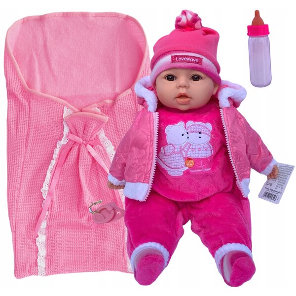 Baby doll interattiva 45 cm con suoni e vestiti staccabili per bambini 3+