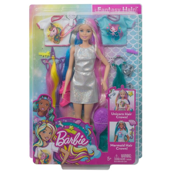 Barbie-Puppe, Märchen-Einhorn, Einhorn-Frisur mit Zubehör und Verwandlungen